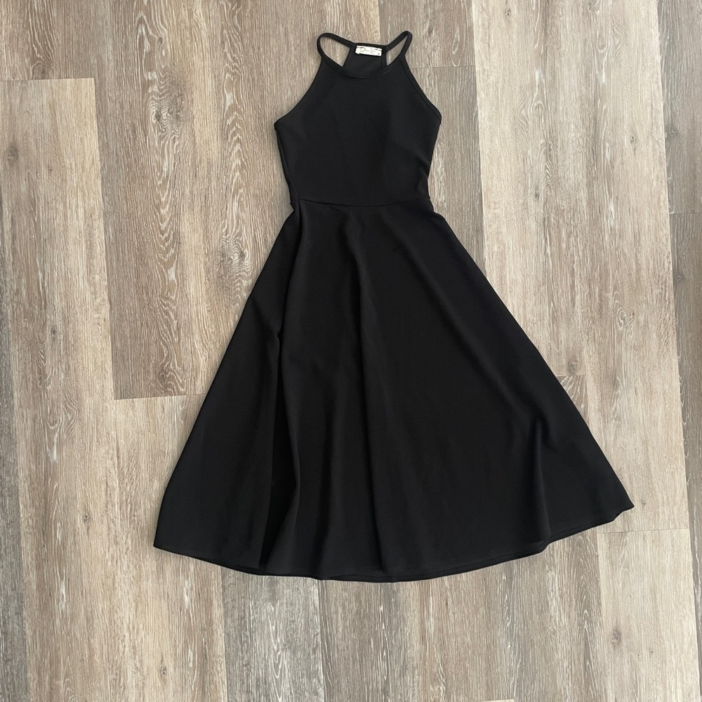 Elegant Black Halter Dress